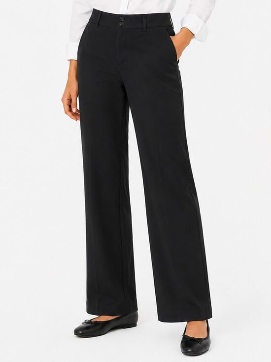 Lee Pants - LEE Secretly Shapes Straight Leg Black Mid Rise Stretch Pants Size 8 Medium EUC